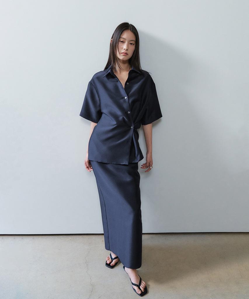 Oeni Sheer H Skirt_Navy