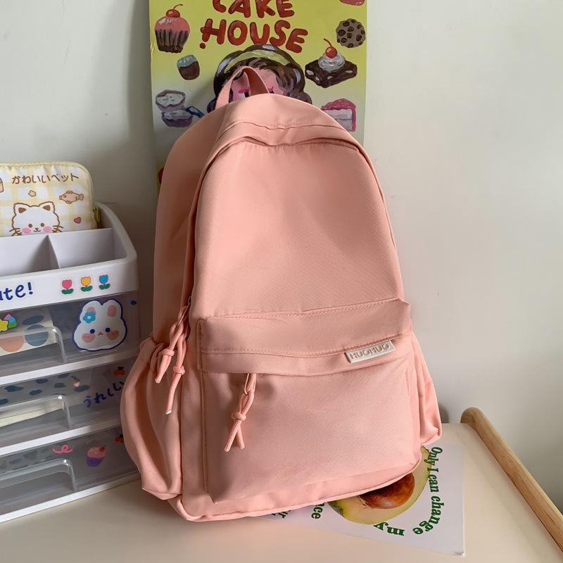Schoolbag spring and summer new fashion candy color small fresh backpack waterproof and wear-resistant student schoolbag women's solid color casual 