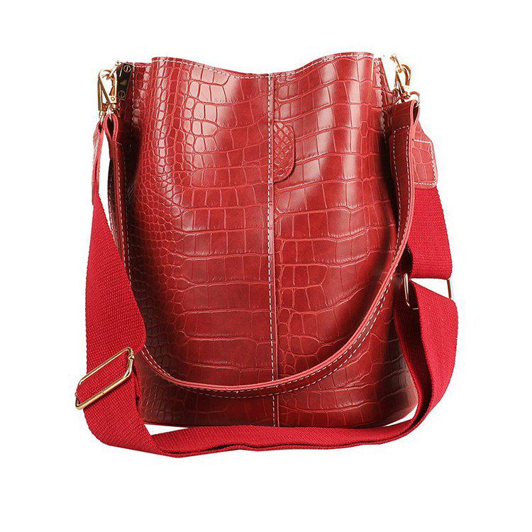 SCIONE Winter New Bag Women 2020 Wide Shoulder Strap One Shoulder Portable Bucket Bag