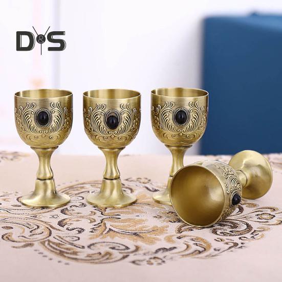 25ml Embossed Wine Goblet Premium Vintage Bronze Exquisite Royal Embossed Cup Home Decor