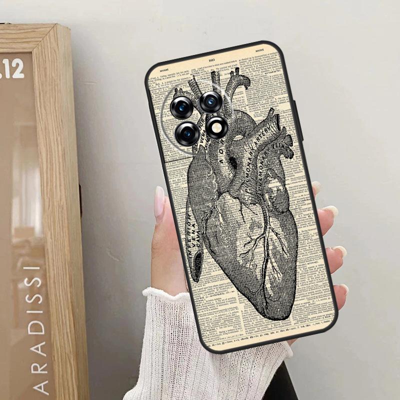 Anatomical Heart Anatomy Case For OnePlus Nord CE 4 3 2 Lite 2T N10 N20 N30 OnePlus 12 11 9 10 Pro 8T 10T 12R Cover
