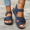 Summer Lightweight Wedge Sandals for Women Fashion Flower Buckle Strap Platform Sandalias Mujer Comfortable Non Slip Beach Shoes