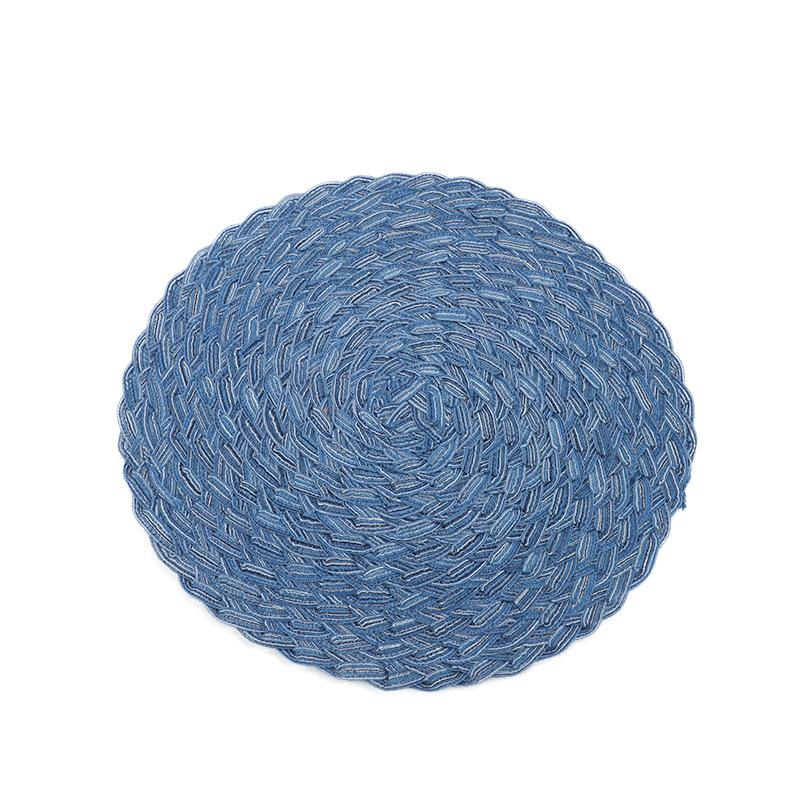 Round Braided Placemat Washable Cotton Linen Heat Resistant 30/35/38cm Table Place Mat For Kitchen Xmas Dining Table Party Decor