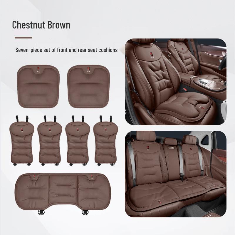 Breathable Nappa Leather Car Seat Cushion for Hongqi Models (H5, H7, H6, E-H9, HS7, HS5, EQM5, HS3) - All Seasons Universal Fit