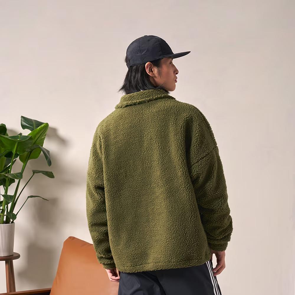 adidas Veste Sherpa Originals pour Homme Vert Olive Foncé HC0326
