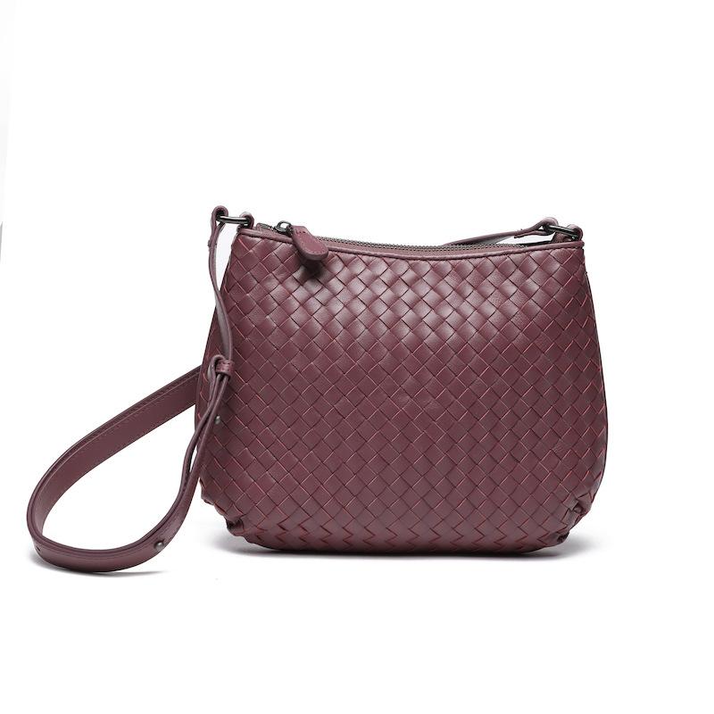 Trendy New Woven Women's Bag First Layer Sheepskin Handmade Fashion One Shoulder Diagonal Span Dual-purpose Bag Women's Versatile Crossbody