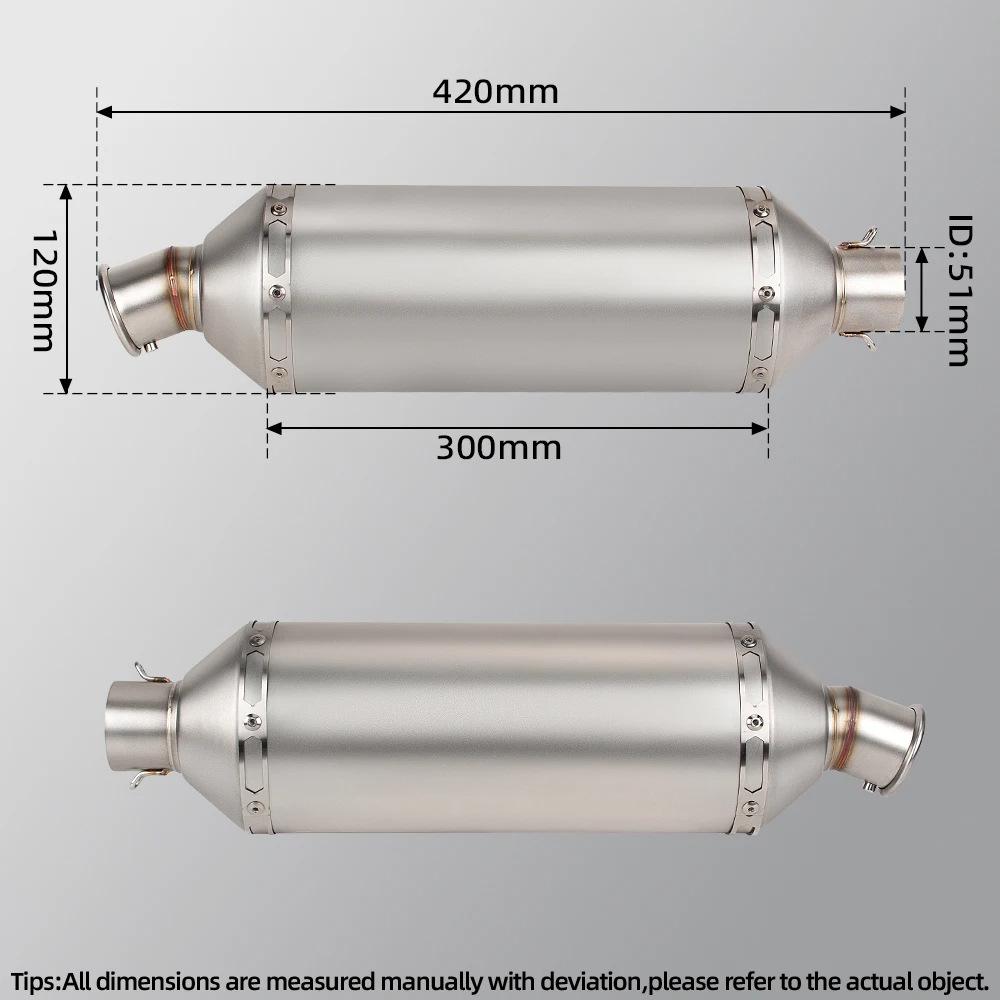 Tubo di scarico ovale esteso per motocicletta in acciaio inossidabile da 51 mm