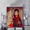 Diamond Painting Mulan Themed Art Painting Illustration Cartoon 5D Diamond Cross Stitch Mosaic Home Decoration Gift
