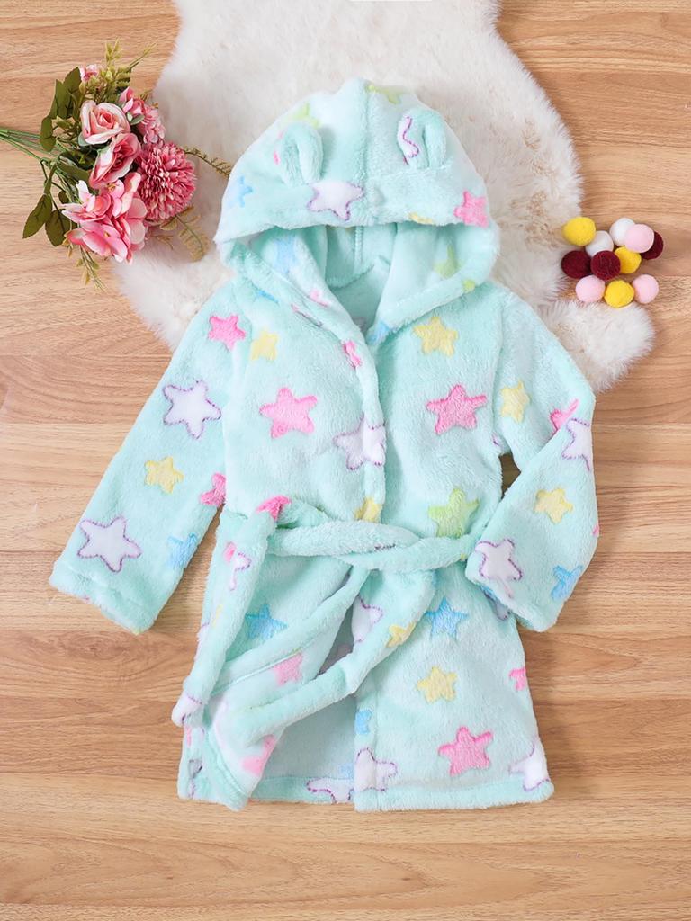 Halat Gros de Fleece Coral pentru Copii – Halat de Baie de Flanel pentru Băieți și Fete, Mărimi pentru Sugari până la Mediu, Potrivit pentru Toate Sezoanele