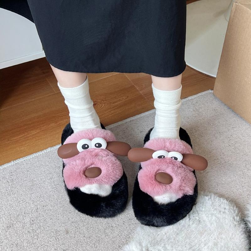 Cartoon Cute Women's Slippers Autumn Winter New Fashion Height Increase Platform Home Shoes Comfortable Plush Warm Cotton Shoes