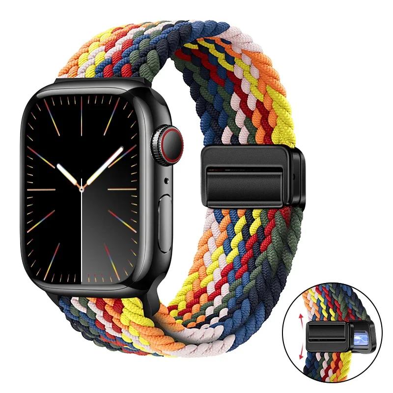 Nylon Bracelet for Apple Watch band 10 9 8 7 46mm 42mm 45mm 41mm Ultra 2 49mm Strap for iWatch Series 6 5 4 3 SE 44mm 40mm Strap