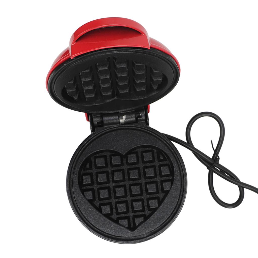 Waffle Maker Aluminium Alloy Red Round Waffle Maker Machine with Nonstick Surface for Breakfast Sandwich