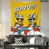 Cuphead Cartoon Duo Wall Tapestry Aesthetic Wall Hanging Printed Fabric Blanket Decorative Tapestries for Bedroom Living Room Home Decor