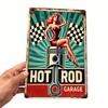 Vintage Hot Rod Garage Metal Tin Sign Retro Man Cave Decor 8x12 Inch Metal Wall Art for Office Bar