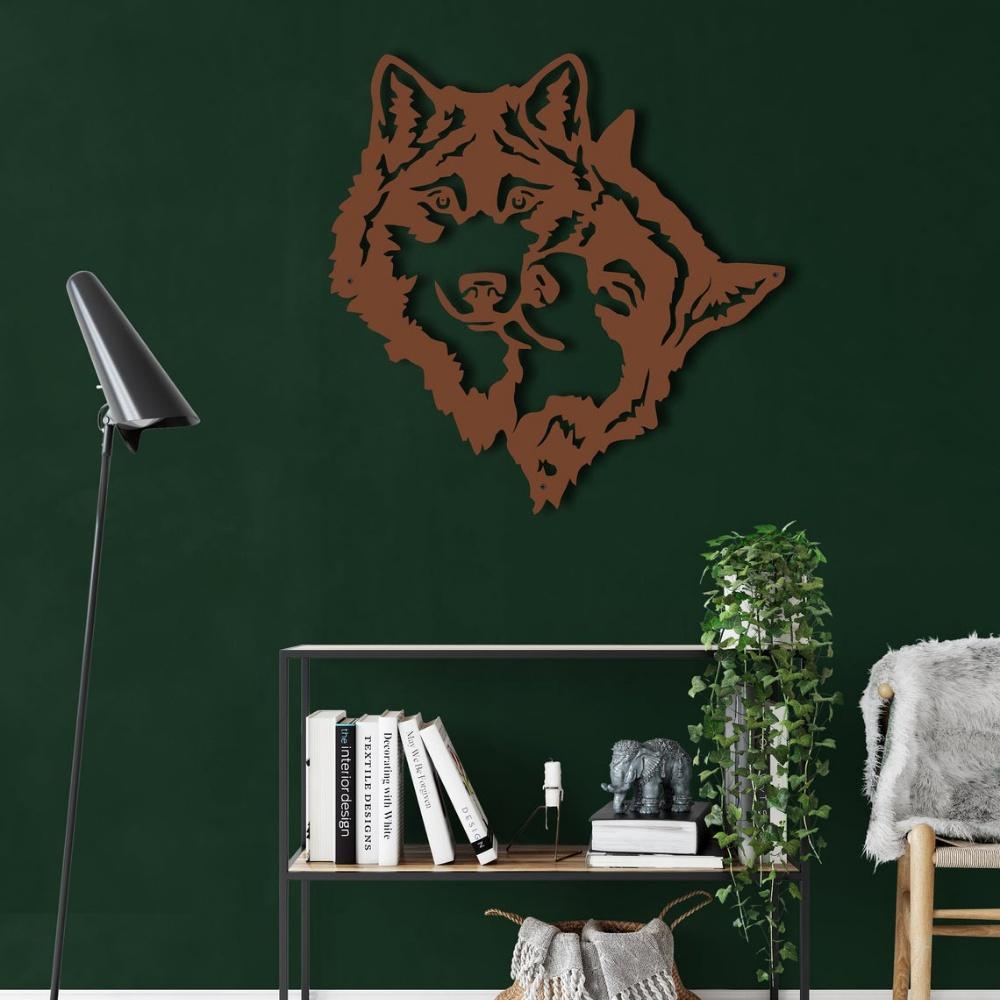 Metal Wall Art, Metal Wolves Art, Metal Wolf Head, Metal Wall Decor