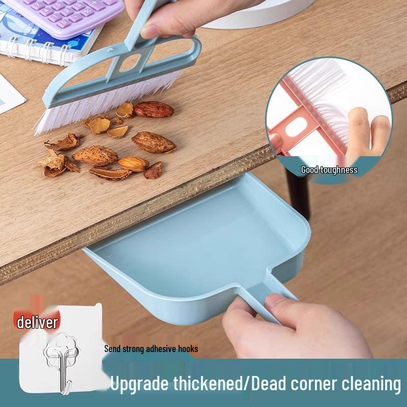 Mini Desktop Broom and Dustpan Set with Soft Bristles—Perfect for Tables, Beds, Windowsills, and Children's Spaces.