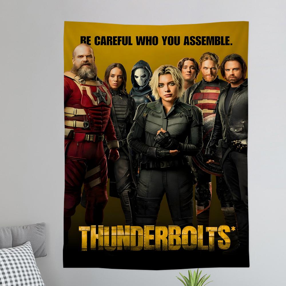 TThunderbolts 2025 Movie Anime Tapestry Wall Hanging Decoration Household Wall Hanging Home Decor