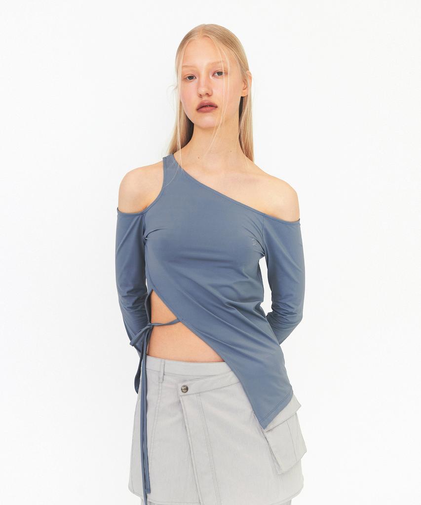 Daiaegeuneol Unbalance Slit Top (Blue Gray)