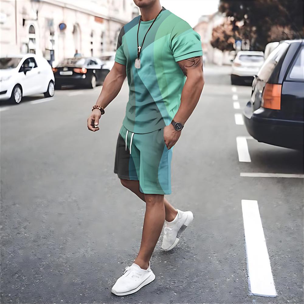 Chándales de verano para hombre, moda de gran tamaño, camisetas y pantalones cortos, conjuntos de 2 piezas, ropa deportiva de manga corta, trajes de camisetas de calle