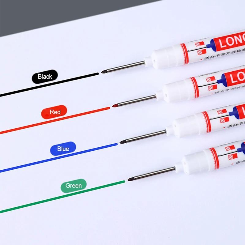 1PC Deep Hole Marker Pens Bathroom Woodworking Decoration 20mm Long Head Markers Pen for Metal Glass Cotton Leather Goods Mark
