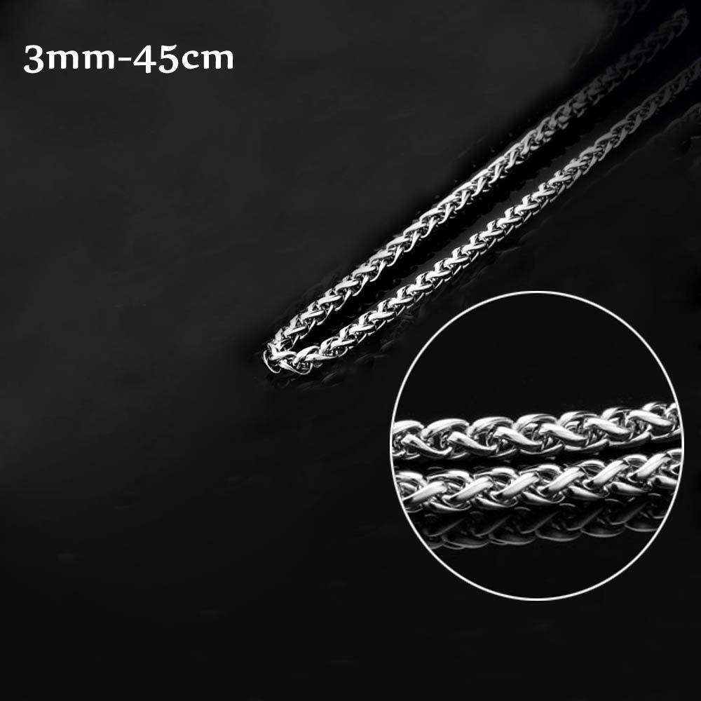 Punk Gothic Silver Color Metal Collar Stainless Steel Necklace Braided Wheat Chain Heavy Link