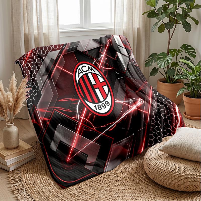 AC Milan Tematikos pledas Minkštas flanelinis pledas Pliušinis užklotas Jaukus sofos-lovos pledas namų dekoravimui