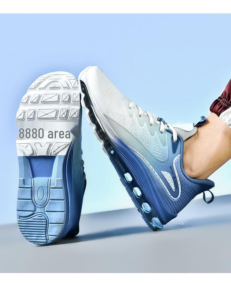 Men's Size 47-48 Fly Knit Breathable Running Shoes - Shock Absorption Sports Sneakers for Middle School Entrance Exam