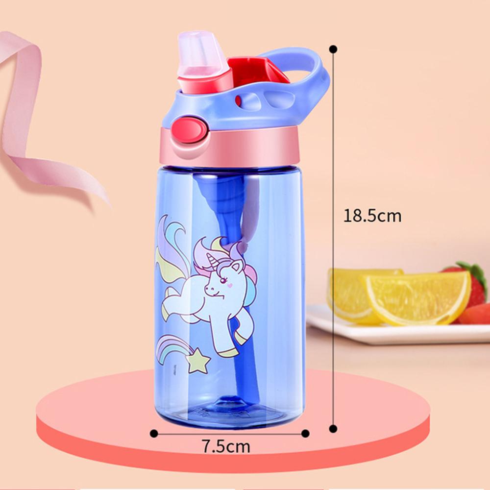 480ml Kids Water Sippy Cup Kawaii Portable Water Bottle Featuring Straw and Handle Leakproof Drinking Bottle Children Cup Drinkw Practical Use