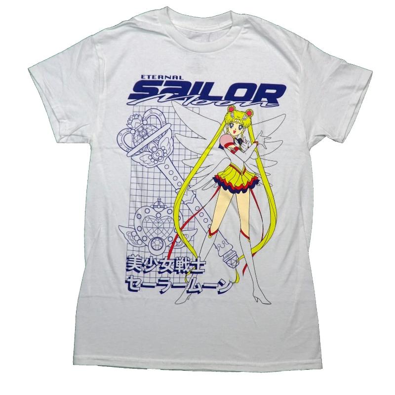 Anime Dvourozměrné Sailor Moon Nové Dospělé Tričko Léto Nové Retro Móda Pánské a Dámské Streetwear