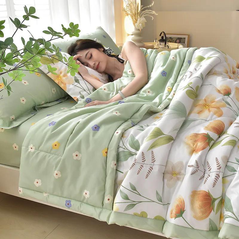 Semplice e moderno aria condizionata sottile coperta estiva trapunta in cotone soffice plaid coperta sul letto confortevole piumone