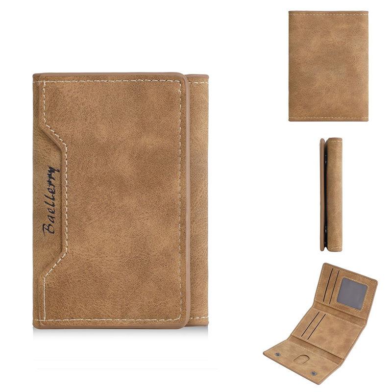 Baellerry Men Mini Card Holder Wallets Vintage Design Tri-fold Thin Purse ID Credit Card Holders GZW