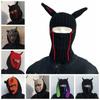 Full Face Cover Knitted Balaclava Hat Halloween Ski Cap Cute Devil Horn Beanie Party