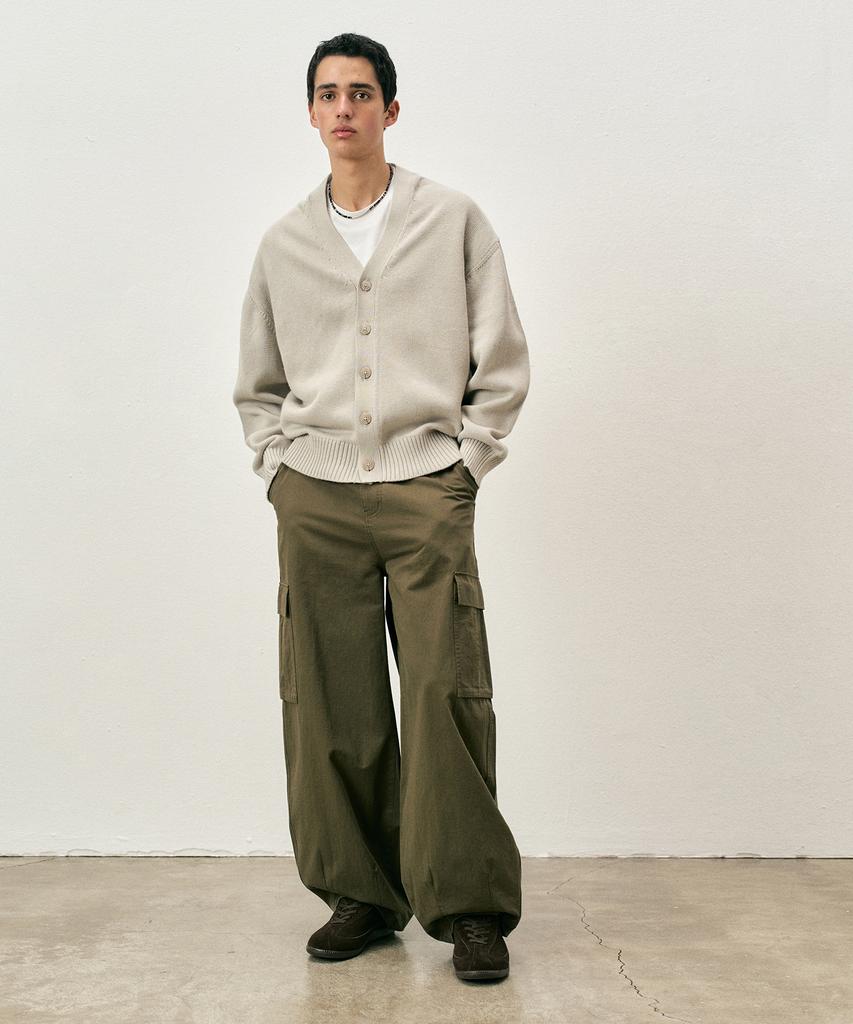 COSTUME O’CLOCK Cotton Washed Balloon Cargo Pants Beige Coospt244Beige