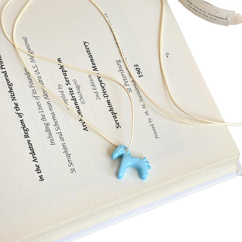 Oil Drip Pony Pendant Fashion Necklace 2025 - Cute & Versatile Clavicle Chain with High-End Style