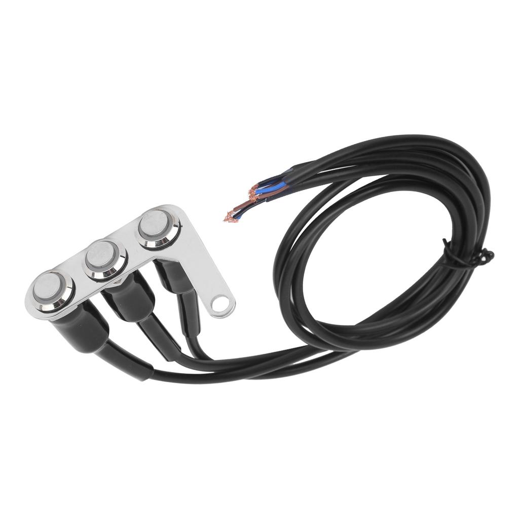 Motorcycle Handlebar Switch LED ON OFF Button IP65 Waterproof for Headlight Horn Turn Signal