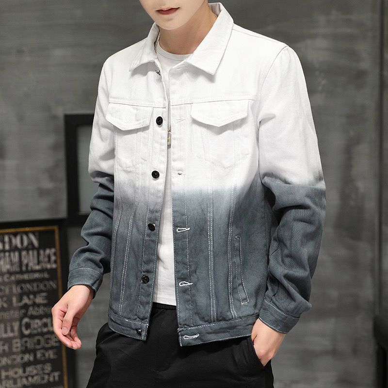 Spring Casual Denim Jacket Men's Trendy Brand All-match Jacket Male Student Tops Trendy Denim Jacket Men