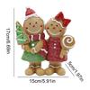 Gingerbread Figurine Couple Gingerbread Collectible Ornament Desktop Christmas Statue For Fireplace Bookshelf Dinner Table
