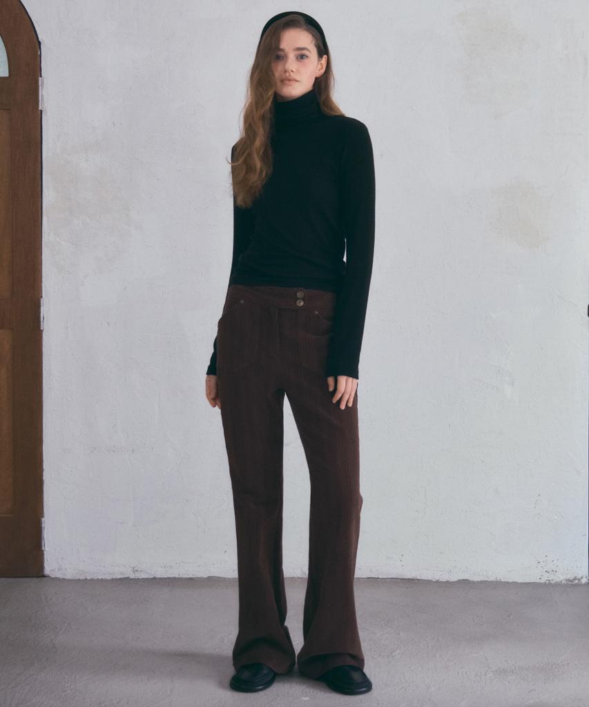 Aueonoseuteljia Dusty Corduroy Slim Bootcut Pants_Brown(O25-Pt14)
