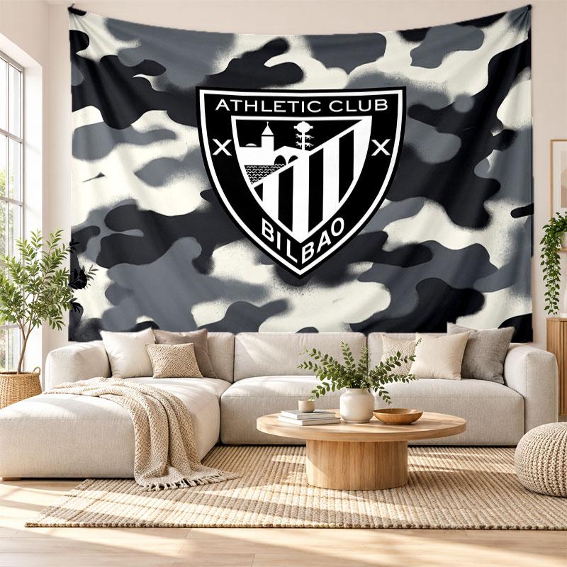 Athletic Bilbao Football Wall Tapestry, Soft Fabric Wall Hanging, Decorative Backdrop For Bedroom Home Wall Art