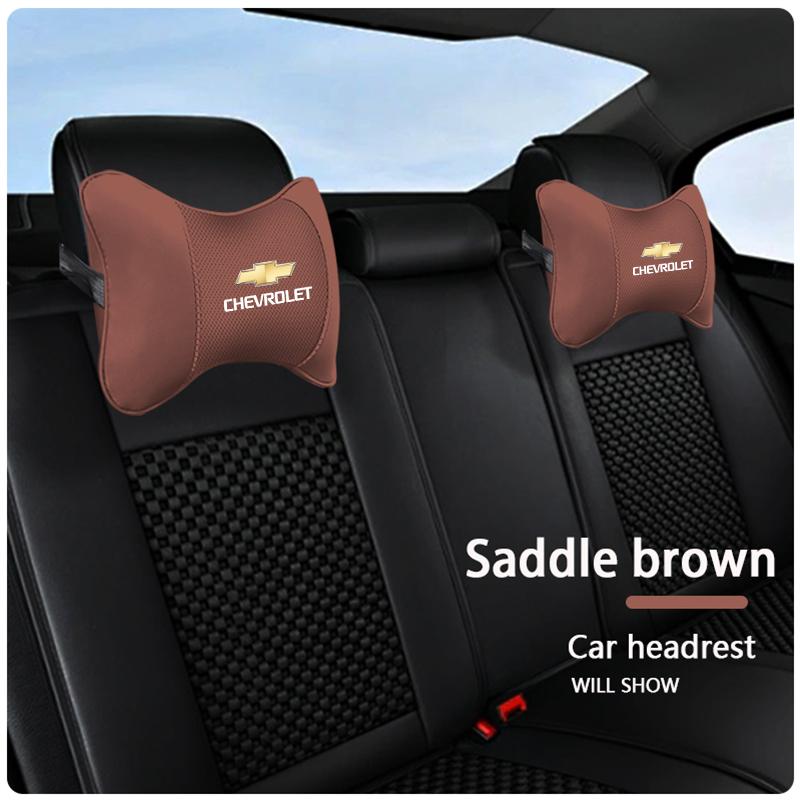 FMPQT1 Leather Car Seat Headrest Memory Foam Comfort Neck Pillow Auto Interior For Chevrolet Bolt Impala Sonic Trax Niva Captiva Malibu