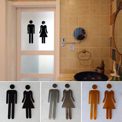 Acrylic Door Sign Men Women Set Toilet Loo Bathroom Restroom WC Sticker Decals