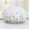 Waterproof Shower Cap with Elastic Edge Cherry Pattern Bath Cap Comfortable Dual Layer Shower Cap for Long And Short Hair Care