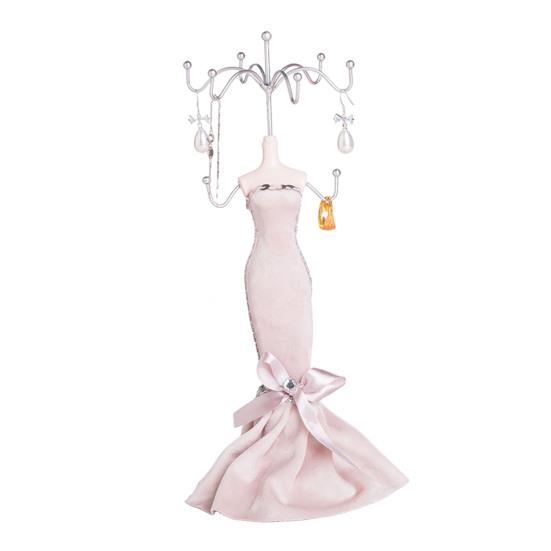  Mini Mannequin Porte-Bijoux Mannequin Dame Organisateur de Bijoux avec 8 Crochets Support d'Exposition Porte-Colliers Bracelets Boucles d'Oreilles Bagues à 2 Niveaux