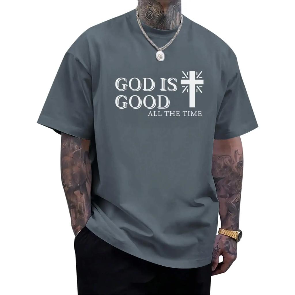 God Is Good Shirt Christian Jesus Cross T Shirts for Men Religious Faith Inspirational Vintage Oversized Graphic Tees