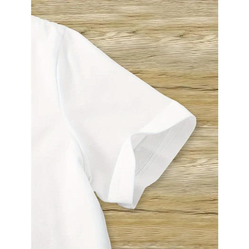 Europeiska storlekar Flickors Bomulls-T-shirt med Grafiskt Tryck av Balettdansös - Mjuk Stretch Rund Hals Sommar Casual Topp