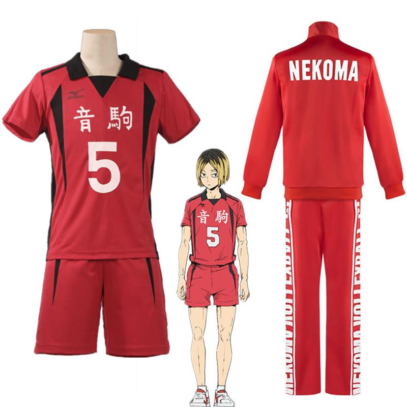 Anime Haikyuu Nekoma vidurinės mokyklos Kenma Kozume Cosplay kostiumas Nr. 5 sportiniai marškinėliai trumpomis rankovėmis Helovino drabužiai