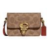 Coach Sac bandoulière mini toile Studio Signature Garniture cuir beige rouge Quincaillerie dorée Quotidien Décontracté CH786-B4NQ4