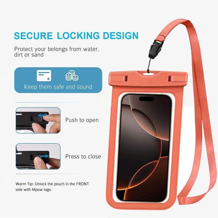 Waterproof Case for Xiaomi 17 15 Ultra Xiaomi 14 14T Pro 13 12 Redmi 15C A5 A3 A2 14C 13C 12C, IPX8 Protection - Orange - Pack of 2