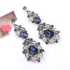 1 Paar Oorbellen Dames Uitgesneden Strass Decoratie Lichtgewicht Hangende Oorbellen Lange Dangle Oorbellen Prom Feest Date Oor Sieraden
