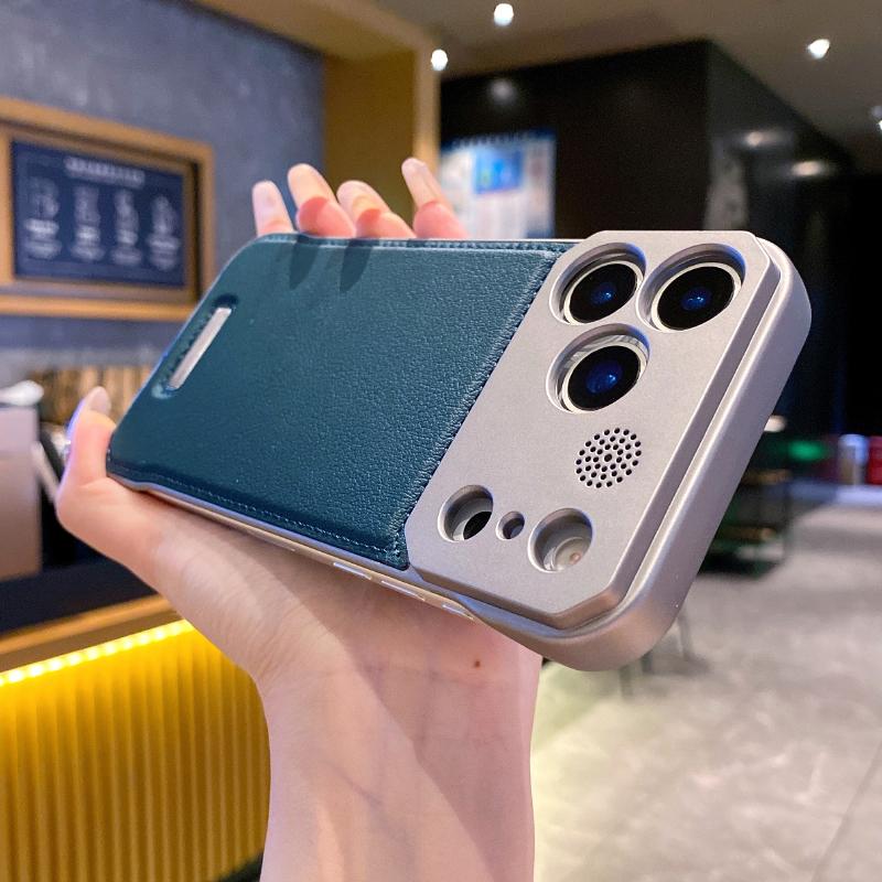 For Magsafe Magnetic Luxury Solid Color Leather Not Border Aromatherapy Phone Case For iPhone 17 Pro Max Air Bumper Back Cover